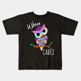 Whoo Cares Colorful Owl Kids T-Shirt